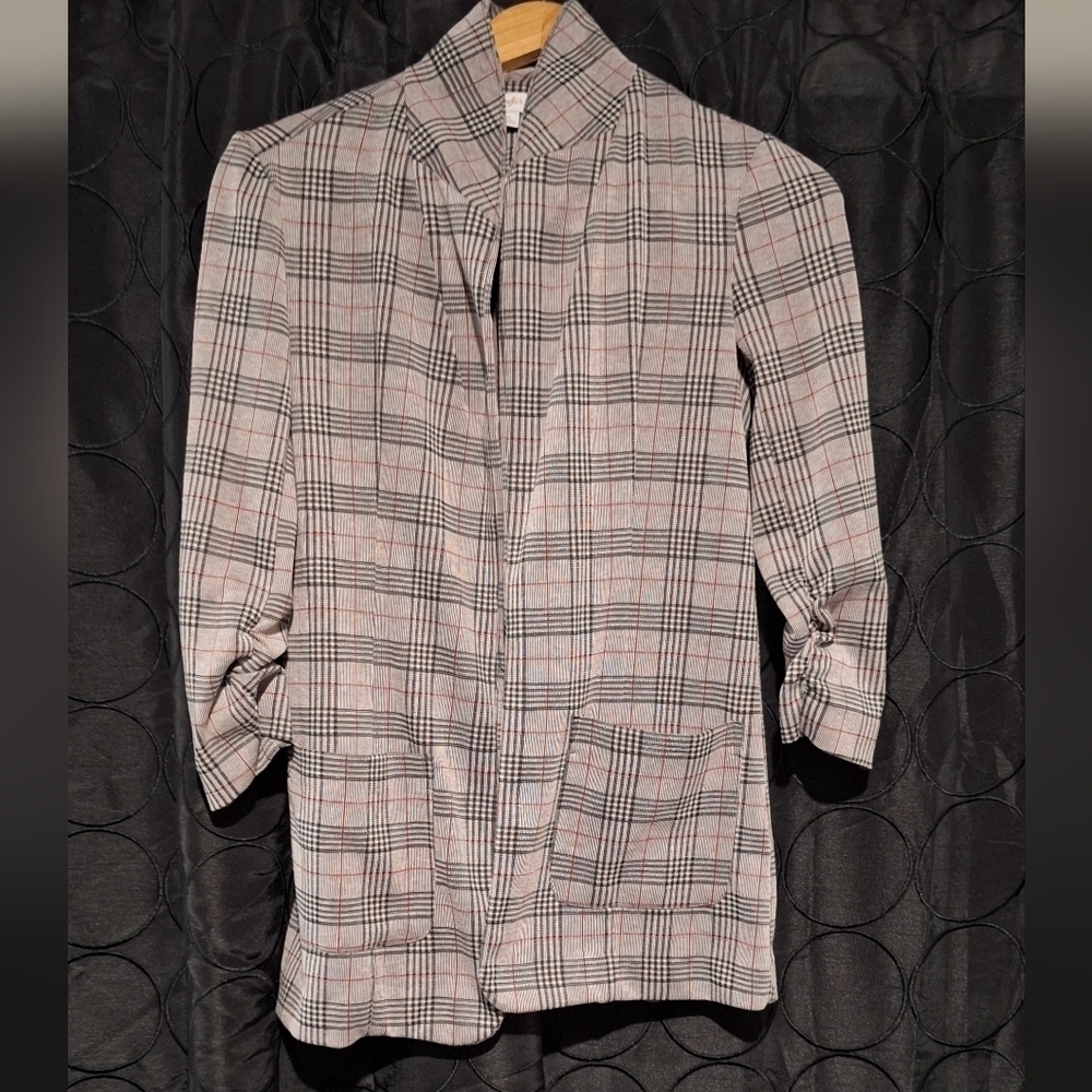 Candie's Plaid Jacket - Black, White, Red